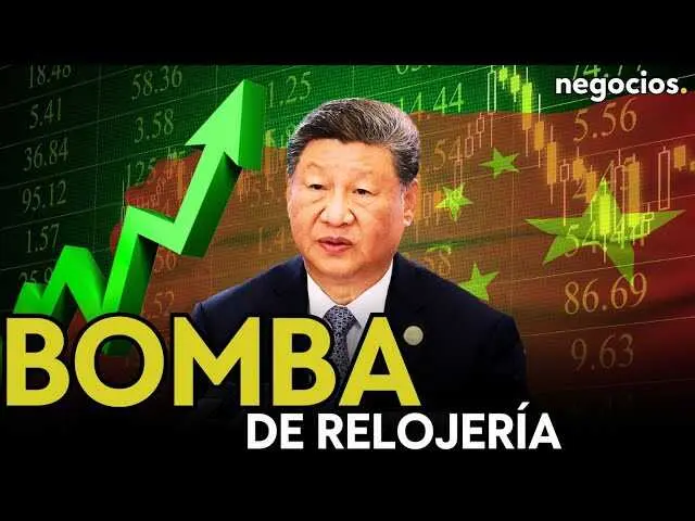 Gr&aacute;fico ilustrativo del super&aacute;vit comercial r&eacute;cord de China con fondo que sugiere una bomba de relojer&iacute;a para la econom&iacute;a global.<br>                        <br>                        <br>                        <br>                      