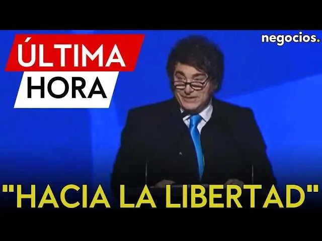 El presidente argentino Javier Milei durante su discurso sobre la libertad en Sudam&eacute;rica.<br>                        <br>                        <br>                        <br>                      