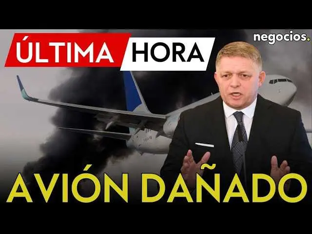 Fotograf&iacute;a del avi&oacute;n oficial del primer ministro Robert Fico en el aeropuerto de Bruselas, afectado tras un choque con un veh&iacute;culo de servicio<br>                        <br>                        <br>                        <br>                      