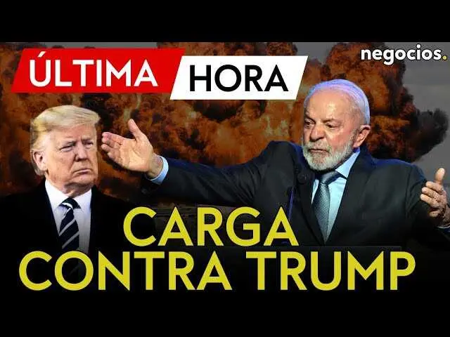 Fotograf&iacute;a de Lula da Silva en conferencia junto al logo de Negocios TV durante la transmisi&oacute;n de declaraciones sobre la situaci&oacute;n en Venezuela.<br>                        <br>                        <br>                        <br>                      