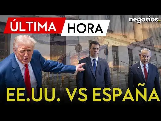 Imagen del canal Negocios TV con la amenaza de Estados Unidos a Espa&ntilde;a sobre lista negra por boicot a Israel<br>                        <br>                        <br>                        <br>                      