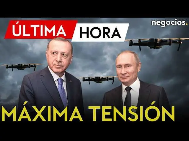 Imagen del dron ruso Orlan-10 en vuelo, antes del incidente ocurrido en la provincia turca de Kocaeli cerca de Estambul.<br>                        <br>                        <br>                        <br>                      