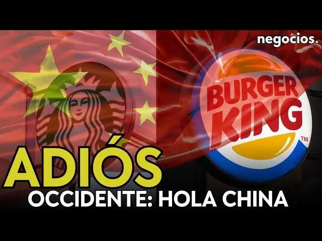 Logo de Starbucks y Burger King superpuestos sobre un mapa de China, simbolizando la transferencia de control a capitales chinos.<br>                        <br>                        <br>                        <br>                      