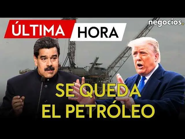 Imagen del thumbnail del v&iacute;deo mostrando a Donald Trump con el fondo de un mapa del Caribe y el petr&oacute;leo venezolano.<br>                        <br>                        <br>                        <br>                      