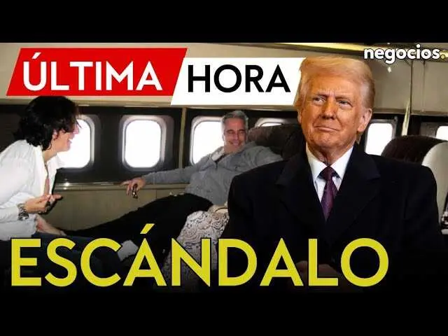 Fotograf&iacute;a del jet privado de Jeffrey Epstein con referencias a los vuelos vinculados a Donald Trump.<br>                        <br>                        <br>                        <br>                      