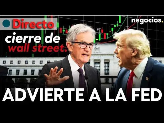 Gr&aacute;fico del cierre de Wall Street con el logo de Negocios TV y los &iacute;ndices principales en movimiento<br>                        <br>                        <br>                        <br>                      