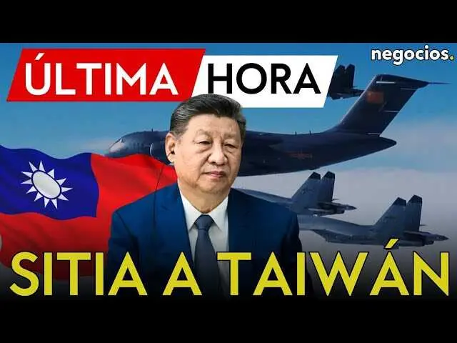 Foto satelital ilustrativa del estrecho de Taiw&aacute;n con movimientos militares chinos visibles en la zona.<br>                        <br>                        <br>                        <br>                      
