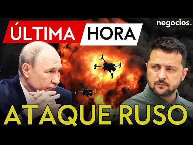 Imagen del video que muestra el ataque masivo de drones lanzado por Rusia y la defensa a&eacute;rea ucraniana.<br>                        <br>                        <br>                        <br>                      