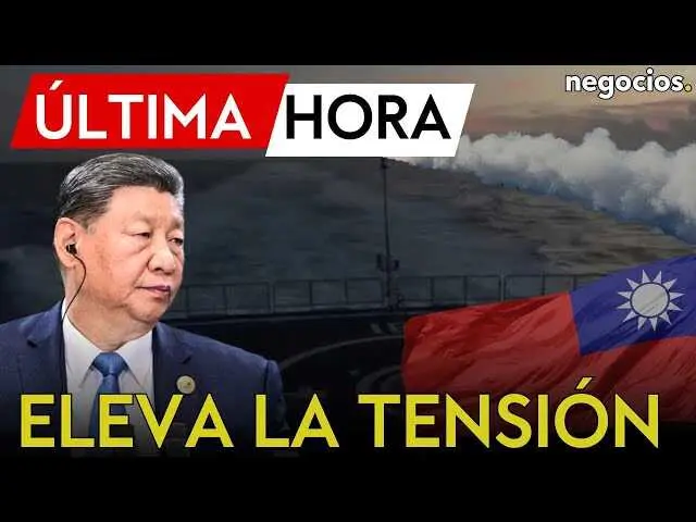 Imagen tomada desde el canal oficial de Negocios TV que muestra el &aacute;rea cercana a Taiw&aacute;n donde se ejercitaron los lanzamientos de misiles por parte del Ej&eacute;rcito Popular de Liberaci&oacute;n chino.<br>                        <br>                        <br>                        <br>                      