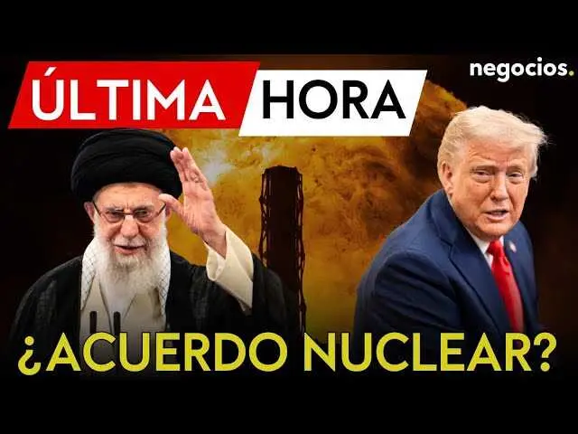 Thumbnail del v&iacute;deo con Donald Trump hablando durante un vuelo presidencial, con mapas de Ir&aacute;n y Estados Unidos en fondo.<br>                        <br>                        <br>                        <br>                      