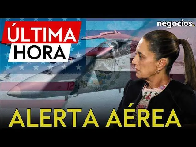 Avi&oacute;n militar de Estados Unidos aterrizando en pista a&eacute;rea mexicana, tema de la intervenci&oacute;n de Claudia Sheinbaum.<br>                        <br>                        <br>                        <br>                      