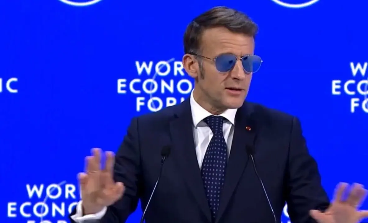 Las gafas de aviador de Macron en Davos disparan la marca de lujo francesa Henry Jullien