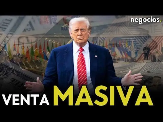 Gr&aacute;fico ilustrativo de la ca&iacute;da en la tenencia de bonos de EEUU por parte de pa&iacute;ses BRICS, con referencia al aumento del oro como reserva.<br>                        <br>                        <br>                        <br>                      