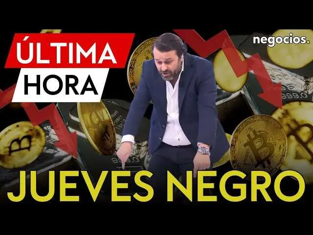 Gr&aacute;fico de ca&iacute;da en Bitcoin y plata que refleja la volatilidad en los mercados financieros durante el jueves negro.<br>                        <br>                        <br>                        <br>                      
