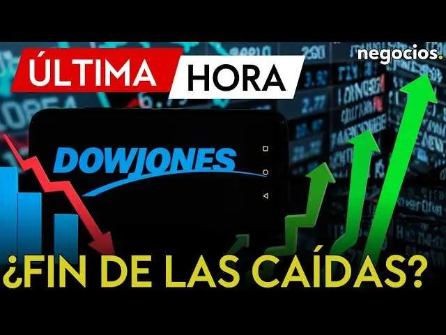 Gr&aacute;fico del &iacute;ndice Dow Jones mostrando un aumento significativo de puntos tras una jornada de fuerte recuperaci&oacute;n en Wall Street.<br>                        <br>                        <br>                        <br>                      
