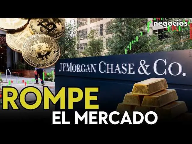 Gr&aacute;fica comparativa entre Bitcoin y oro con las cifras de volatilidad y proyecci&oacute;n de valor de JP Morgan.<br>                        <br>                        <br>                        <br>                      
