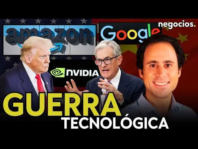 Miniatura del v&iacute;deo donde se destacan las logos de Amazon, Google y Nvidia en un fondo que representa un mapa mundial y circuitos tecnol&oacute;gicos.<br>                        <br>                        <br>                        <br>                      