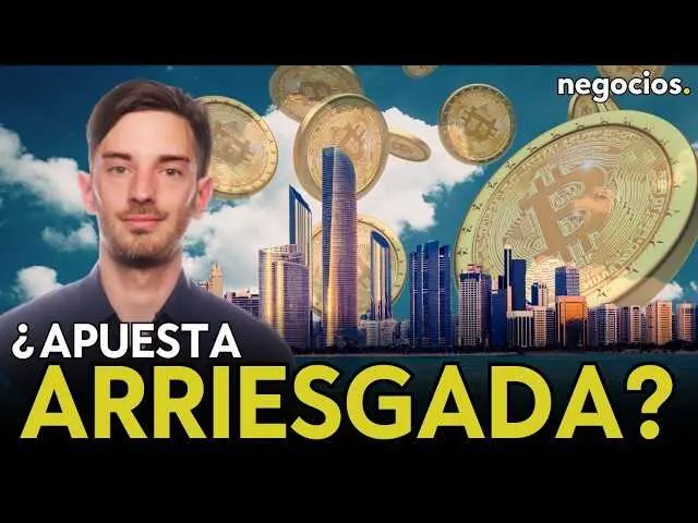 Gr&aacute;fico del Bitcoin con tendencia descendente acompa&ntilde;ada de logos de Mubadala y Berkshire Hathaway sobre un fondo financiero.<br>                        <br>                        <br>                        <br>                      