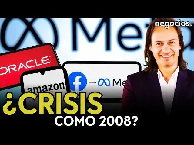 Gr&aacute;fico ilustrativo sobre el incremento del seguro de impago y la volatilidad en el mercado financiero, destacando a empresas tecnol&oacute;gicas y activos refugio como el oro y Bitcoin.<br>                        <br>                        <br>                        <br>                      