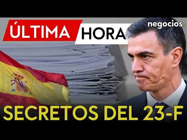 Pedro S&aacute;nchez en rueda de prensa anunciando la desclasificaci&oacute;n de documentos del 23-F<br>                        <br>                        <br>                        <br>                      