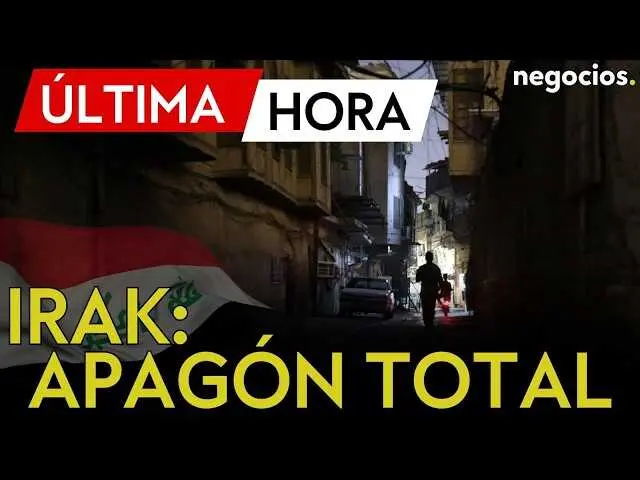 Vista nocturna de una ciudad en Irak a oscuras debido al apag&oacute;n total que afecta a todo el pa&iacute;s.<br>                        <br>                        <br>                        <br>                      