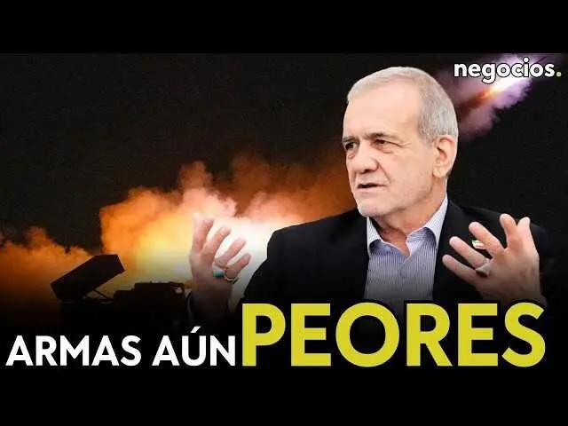 Captura del v&iacute;deo de Negocios TV donde Eduardo Luque expone el an&aacute;lisis sobre el armamento y la guerra prolongada en Ir&aacute;n.<br>                        <br>                        <br>                        <br>                      