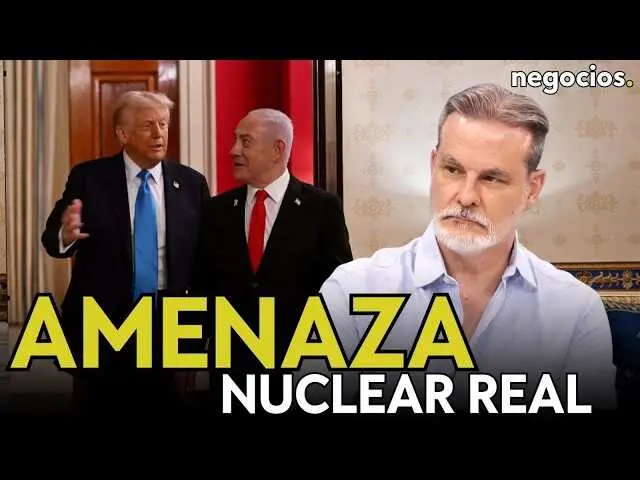 Fotograf&iacute;a que muestra el mapa del estrecho de Ormuz con sobreimpuestas im&aacute;genes de fuerzas militares y s&iacute;mbolos nucleares, ilustrando la tensi&oacute;n en la regi&oacute;n.<br>                        <br>                        <br>                        <br>                      