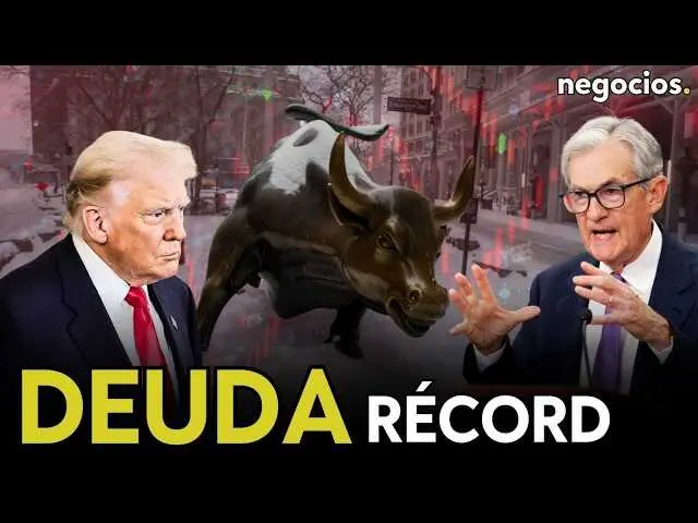 Gr&aacute;fico ilustrativo que muestra la evoluci&oacute;n creciente de la deuda p&uacute;blica de Estados Unidos, destacando la cifra r&eacute;cord de 39 billones de d&oacute;lares.<br>                        <br>                        <br>                        <br>                      