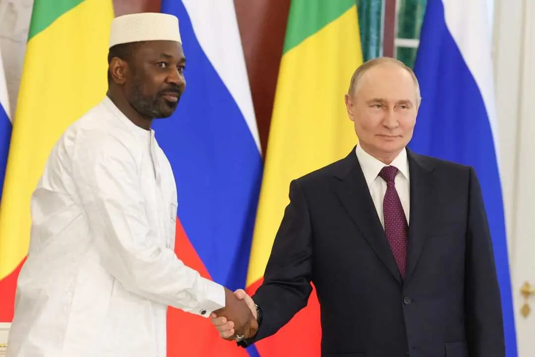 El presidente ruso Vladimir Putin recibi&oacute; al l&iacute;der de transici&oacute;n maliense en Mosc&uacute; Assimi Goita.
