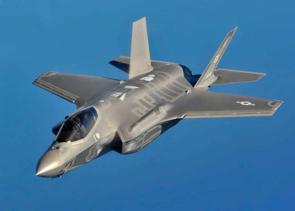 U.S. Air Force F-35A Lightning II Joint Strike Fighters from the 58th Fighter Squadron, 33rd Fighter Wing, Eglin AFB, Fla. perform an aerial refueling mission with a KC-135 Stratotanker from the 336th Air Refueling Squadron from March ARB, Calif., May 14, 2013 off the coast of Northwest Florida. The 33rd Fighter Wing is a joint graduate flying and maintenance training wing that trains Air Force, Marine, Navy and international partner operators and maintainers of the F-35 Lightning II. (U.S. Air Force photo by Master Sgt. Donald R. Allen/Released)