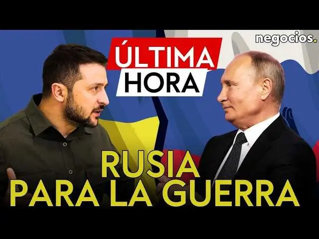 Captura del v&iacute;deo donde se anuncia el alto el fuego entre Zelensky y Putin en Negocios TV<br>                        <br>                        <br>                        <br>                      