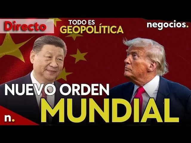Imagen del canal Negocios TV con escena destacada de la cumbre entre Trump y Xi Jinping en Pek&iacute;n<br>                        <br>                        <br>                        <br>                      