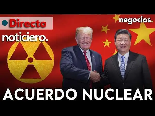 Imagen que muestra el retrato compuesto de Donald Trump y Xi Jinping con el Estrecho de Ormuz de fondo, escenario del reciente entendimiento internacional.<br>                        <br>                        <br>                        <br>                      