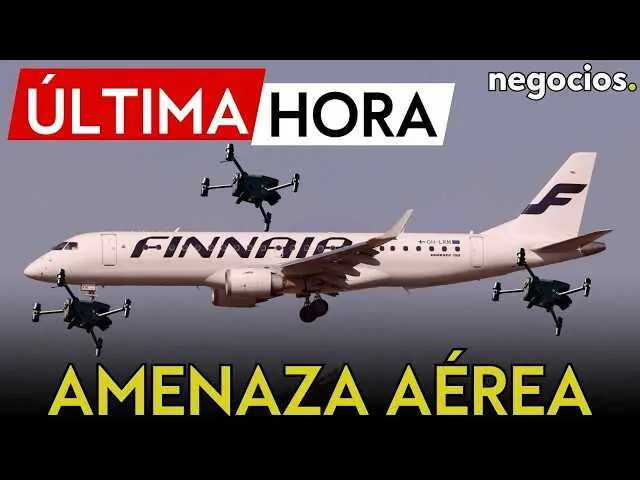 Vista a&eacute;rea del aeropuerto de Helsinki paralizado tras alerta de drones no identificados en el &aacute;rea<br>                        <br>                        <br>                        <br>                      