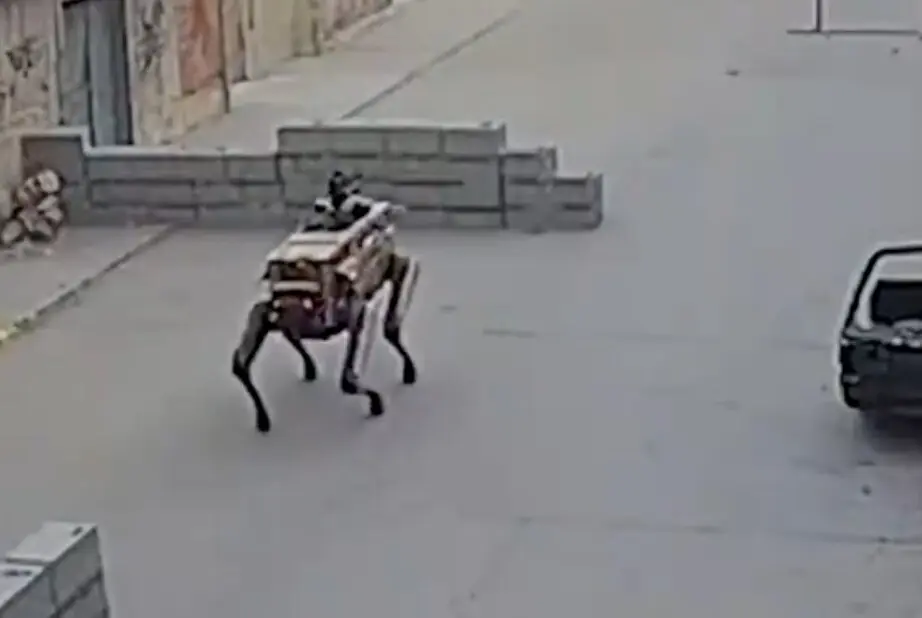 Los perros robot con ametralladoras.