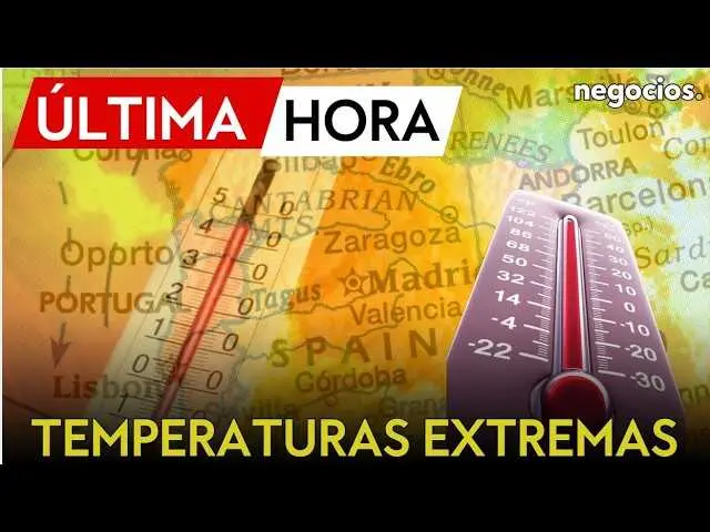 Mapa t&eacute;rmico de Espa&ntilde;a mostrando zonas afectadas por temperaturas extremas y anomal&iacute;as marinas en mayo de 2026.<br>                        <br>                        <br>                        <br>                      