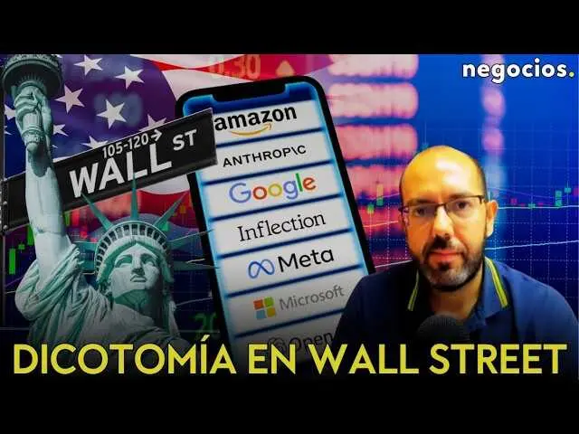Gr&aacute;ficos del mercado burs&aacute;til con logos de Google, Apple y Tesla, reflejando la volatilidad y los movimientos en Wall Street.<br>                        <br>                        <br>                        <br>                      