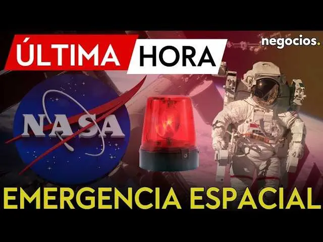 Astronauta en la Estaci&oacute;n Espacial Internacional con la Tierra de fondo, representando la alerta m&aacute;xima por fuga de aire detectada.<br>                        <br>                        <br>                        <br>                      
