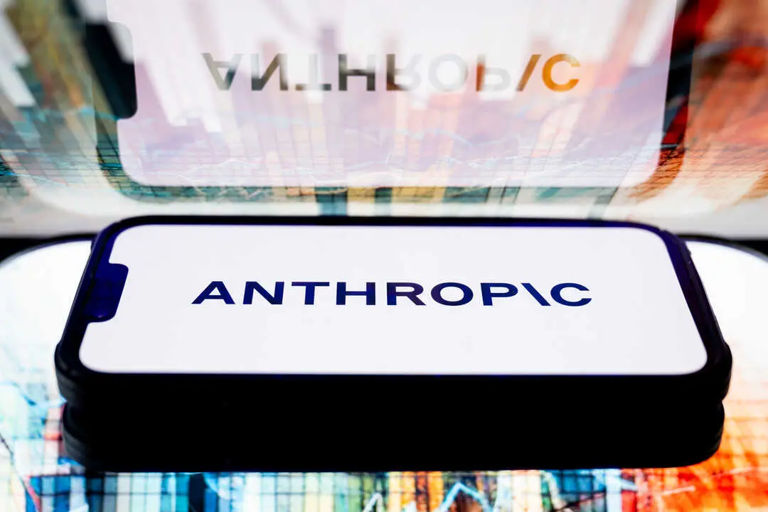 In this photo illustration, a Anthropic logo seen displayed on a smartphone.