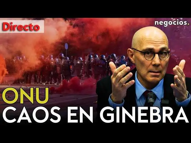 Manifestantes en las calles de Ginebra durante la presentaci&oacute;n del informe anual de la ONU sobre derechos humanos.<br>                        <br>                        <br>                        <br>                      