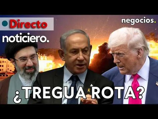 Captura del v&iacute;deo mostrando el logo de Negocios TV con gr&aacute;ficos sobre conflictos internacionales.<br>                        <br>                        <br>                        <br>                      