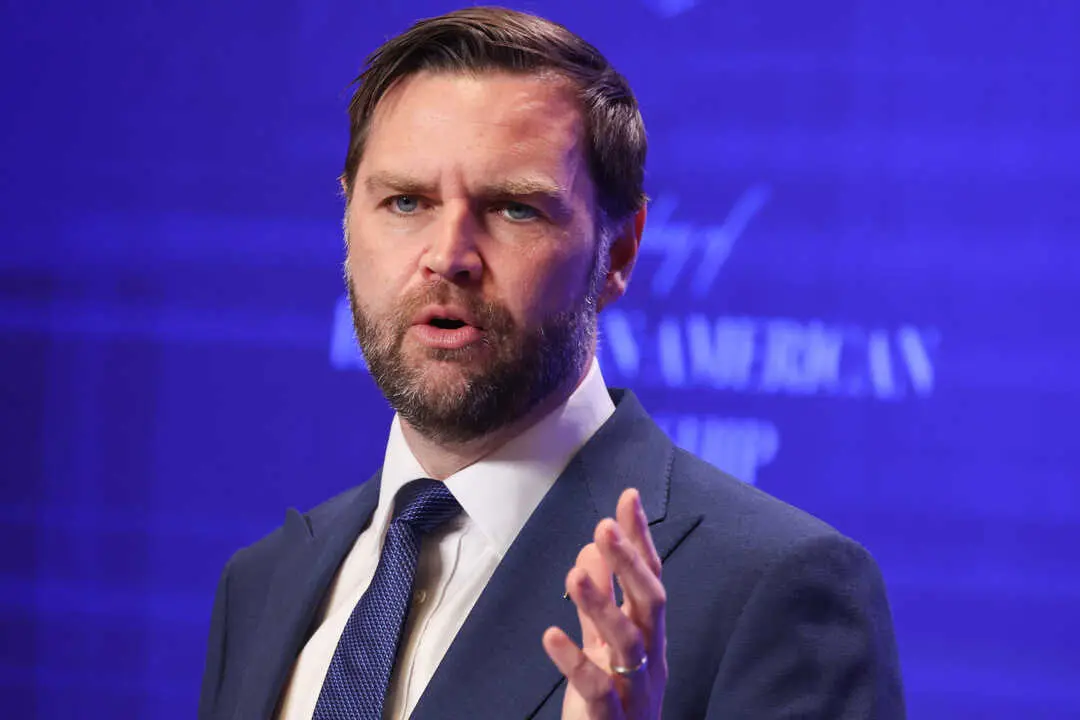 U.S. Vice President JD Vance attends a joint press conference with Hungarian Prime Minister Viktor Orban in Budapest, Hungary on April 7, 2026.