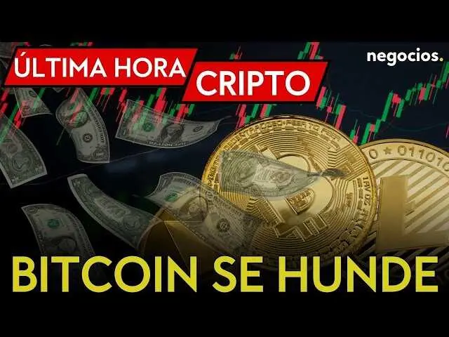 Gr&aacute;fico que muestra la ca&iacute;da de Bitcoin y el desplome en el volumen de operaciones mientras los inversores reaccionan ante la noticia.<br>                        <br>                        <br>                        <br>                      