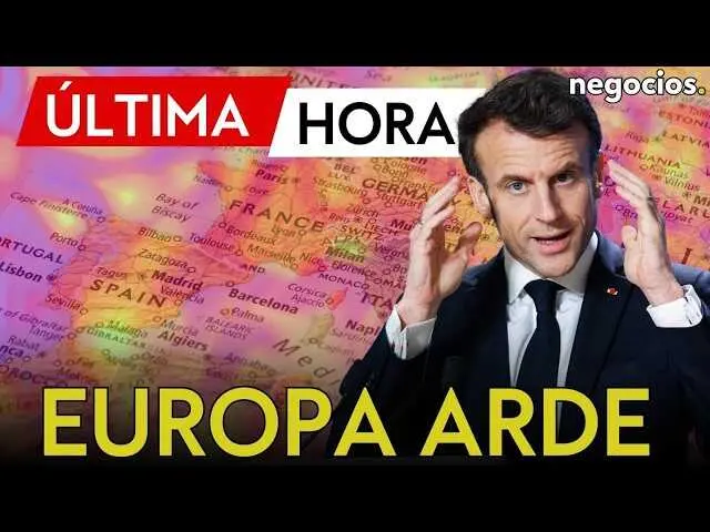 Mapa de Europa occidental mostrando las principales zonas afectadas por la ola de calor de junio 2026.<br>                        <br>                        <br>                        <br>                      