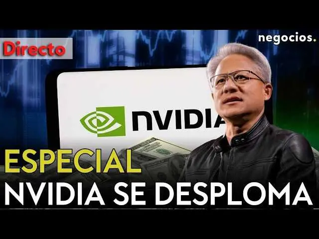 Gr&aacute;fica que muestra la evoluci&oacute;n en bolsa de Nvidia en los &uacute;ltimos a&ntilde;os, reflejando su ca&iacute;da reciente significativa.<br>                        <br>                        <br>                        <br>                      