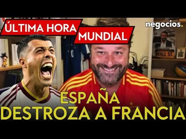 Captura del v&iacute;deo que muestra la &eacute;pica clasificaci&oacute;n de Espa&ntilde;a a la final del Mundial 2026 junto a la pol&eacute;mica imagen de &Uacute;rsula von der Leyen con un bal&oacute;n de f&uacute;tbol.<br>                        <br>                        <br>                        <br>                      