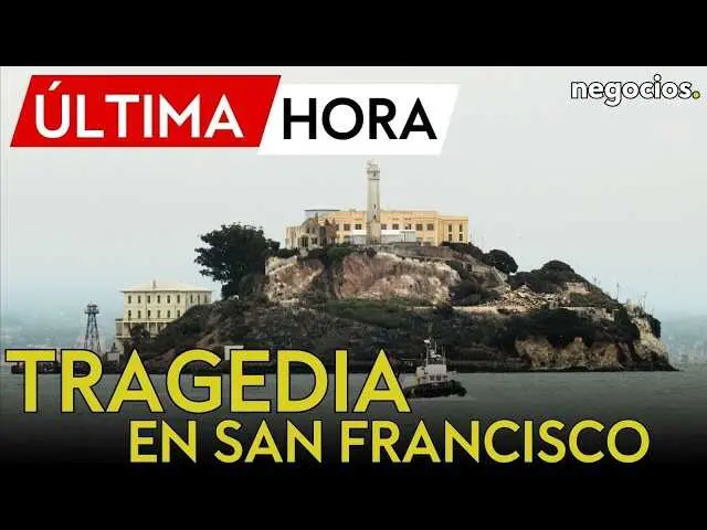Vista a&eacute;rea de la bah&iacute;a de San Francisco con la isla de Alcatraz al fondo, lugar del reciente naufragio.<br>                        <br>                        <br>                        <br>                      