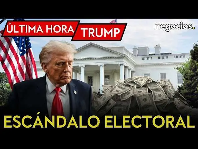 Imagen promocional del v&iacute;deo con gr&aacute;ficos de cifras electorales y la figura de Donald Trump, junto al logo de Negocios TV.<br>                        <br>                        <br>                        <br>                      