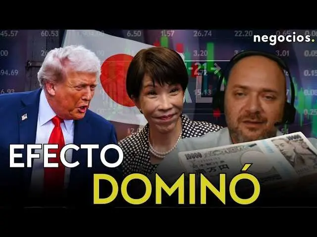 Gr&aacute;fico de tendencia descendente en el mercado tecnol&oacute;gico y seminconductor, con referencia a Jap&oacute;n y el Yen de fondo.<br>                        <br>                        <br>                        <br>                      