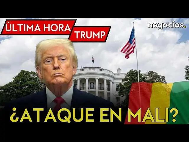 Trump durante conferencia de prensa con mapa geopol&iacute;tico de fondo, ilustrando las regiones de inter&eacute;s en &Aacute;frica Occidental y Medio Oriente.<br>                        <br>                        <br>                        <br>                      